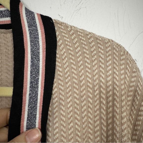 Daniel Rainn DR2 Tan Cable Knit Duster Cardigan Sweater Womens M Long Line Fall - Picture 2 of 10